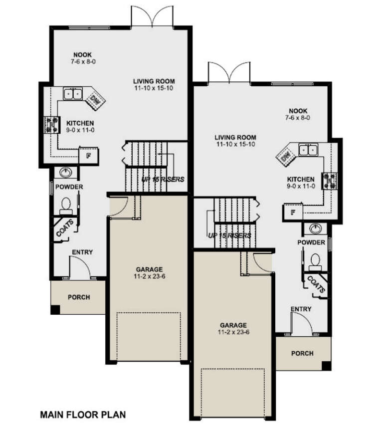 Modern Plan: 1,421 Square Feet, 3 Bedrooms, 2.5 Bathrooms - 2699-00051