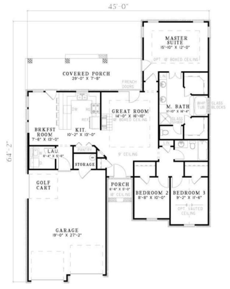 Traditional Plan: 1,395 Square Feet, 3 Bedrooms, 2 Bathrooms - 110-00169