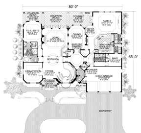 Florida Plan: 6,679 Square Feet, 6 Bedrooms, 6.5 Bathrooms - 168-00089