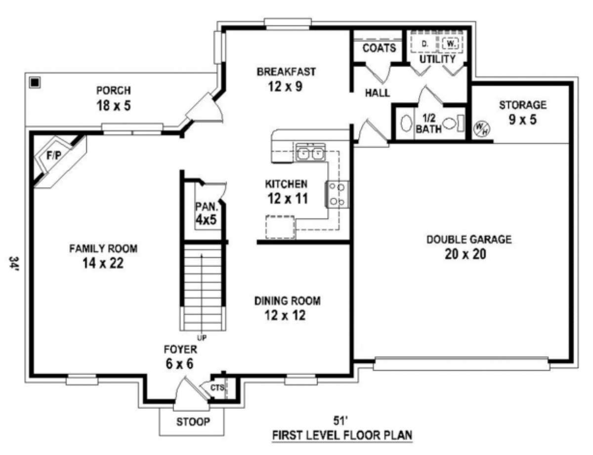 Traditional Plan: 1,847 Square Feet, 3 Bedrooms, 2.5 Bathrooms - 053-00462