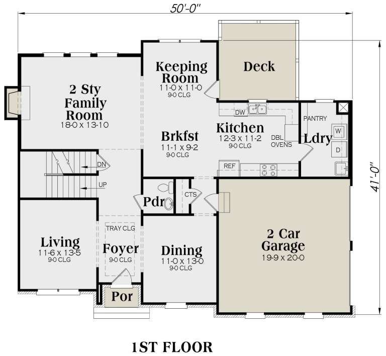 Traditional Plan: 2,662 Square Feet, 4 Bedrooms, 2.5 Bathrooms - 009-00021