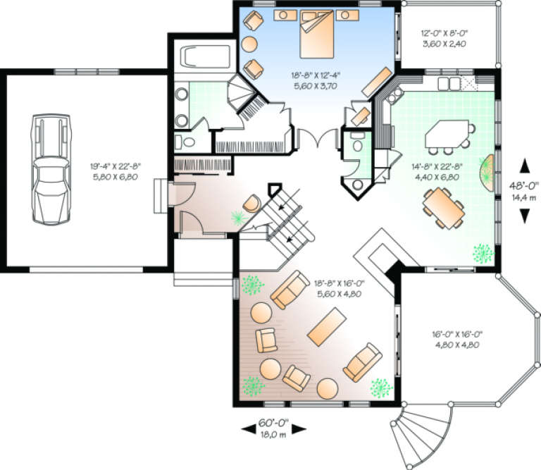 House Plan House Plan #408 Drawing 1
