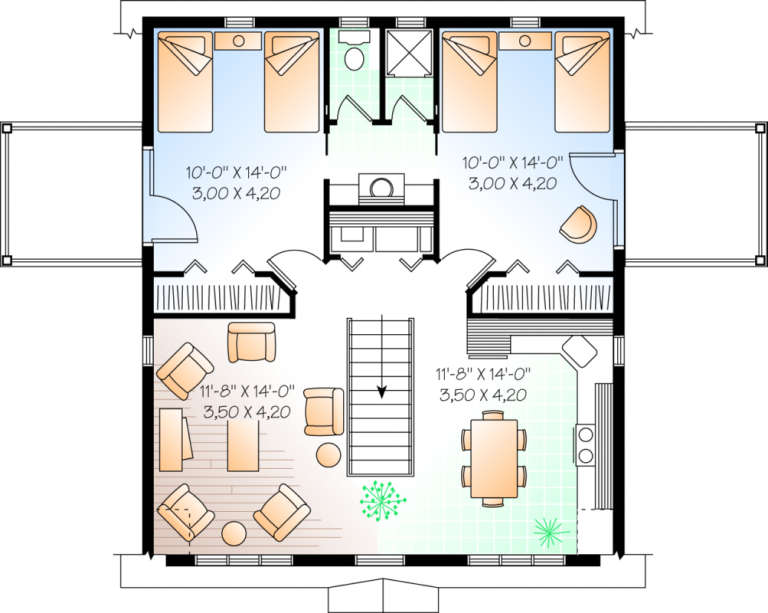 House Plan House Plan #411 Drawing 2