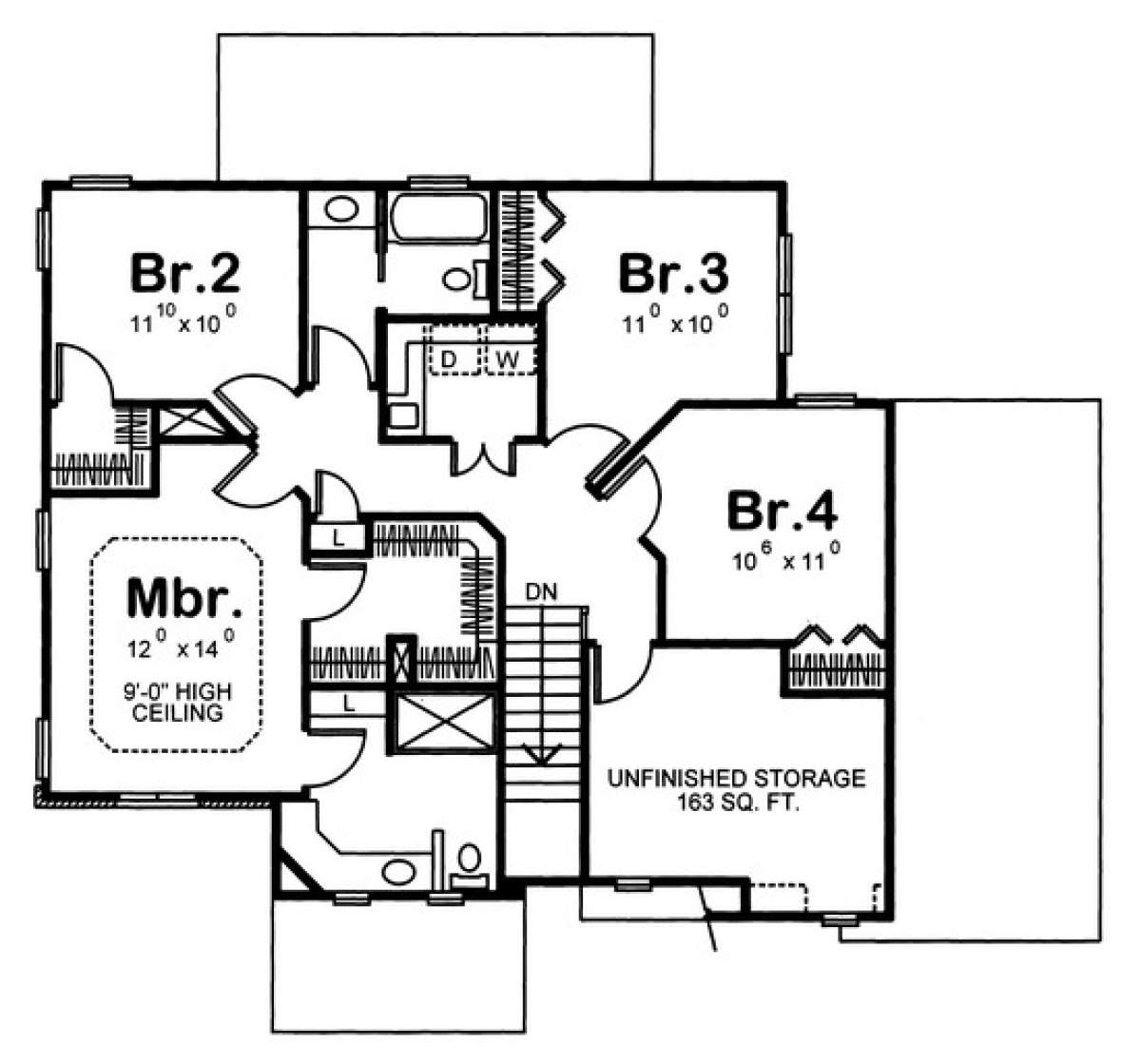 Traditional Plan: 1,987 Square Feet, 4 Bedrooms, 2.5 Bathrooms - 402-00623