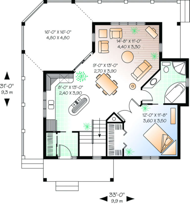 House Plan House Plan #486 Drawing 1
