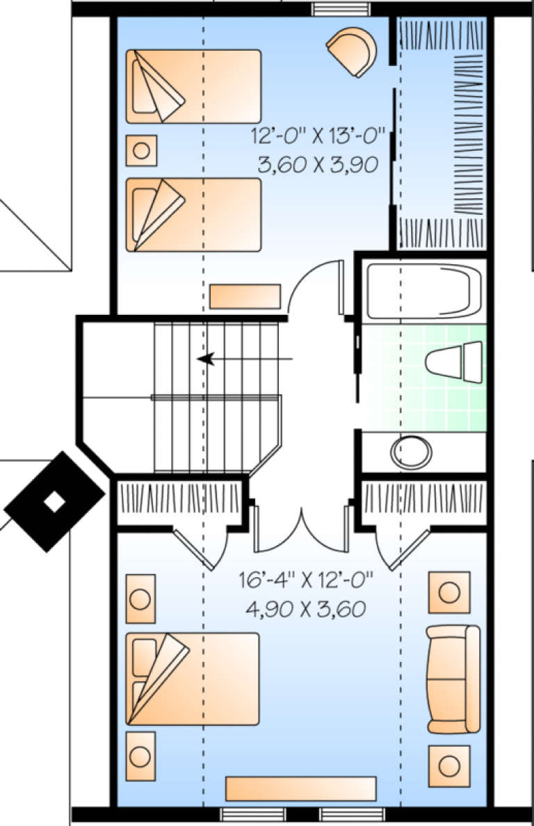 House Plan House Plan #490 Drawing 2