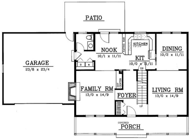 Country Plan: 1,921 Square Feet, 3 Bedrooms, 2.5 Bathrooms - 692-00004