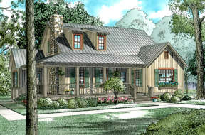 Farmhouse Plan: 1,472 Square Feet, 4 Bedrooms, 2 Bathrooms - 110-00309