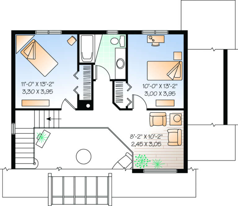 House Plan House Plan #525 Drawing 2