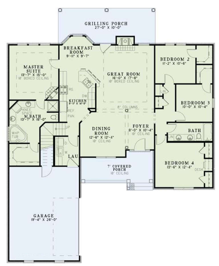 Traditional Plan: 1,965 Square Feet, 4 Bedrooms, 2 Bathrooms - 110-00397