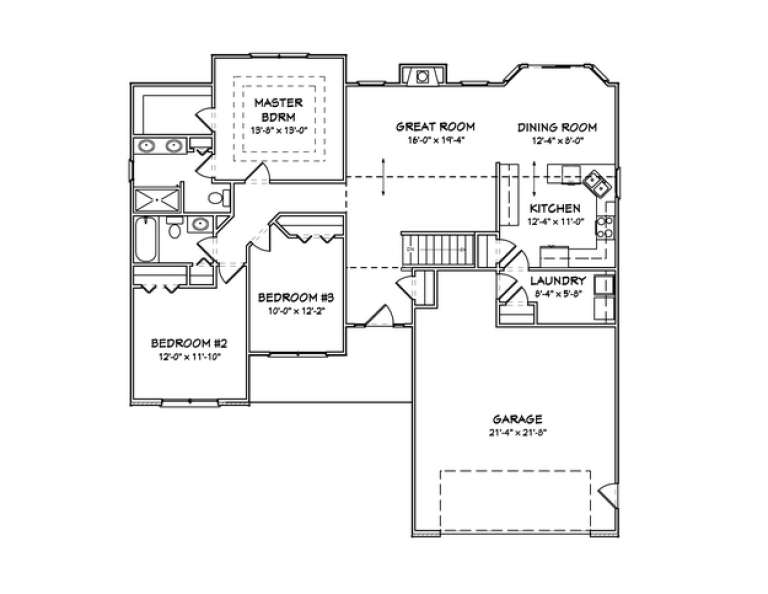 Craftsman Plan: 1,506 Square Feet, 3 Bedrooms, 2 Bathrooms - 849-00060