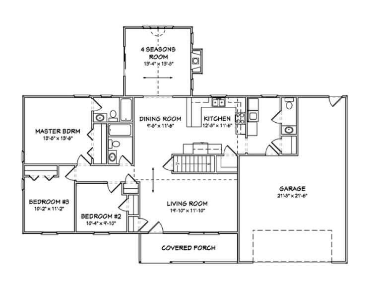 Country Plan: 1,574 Square Feet, 3 Bedrooms, 2.5 Bathrooms - 849-00065