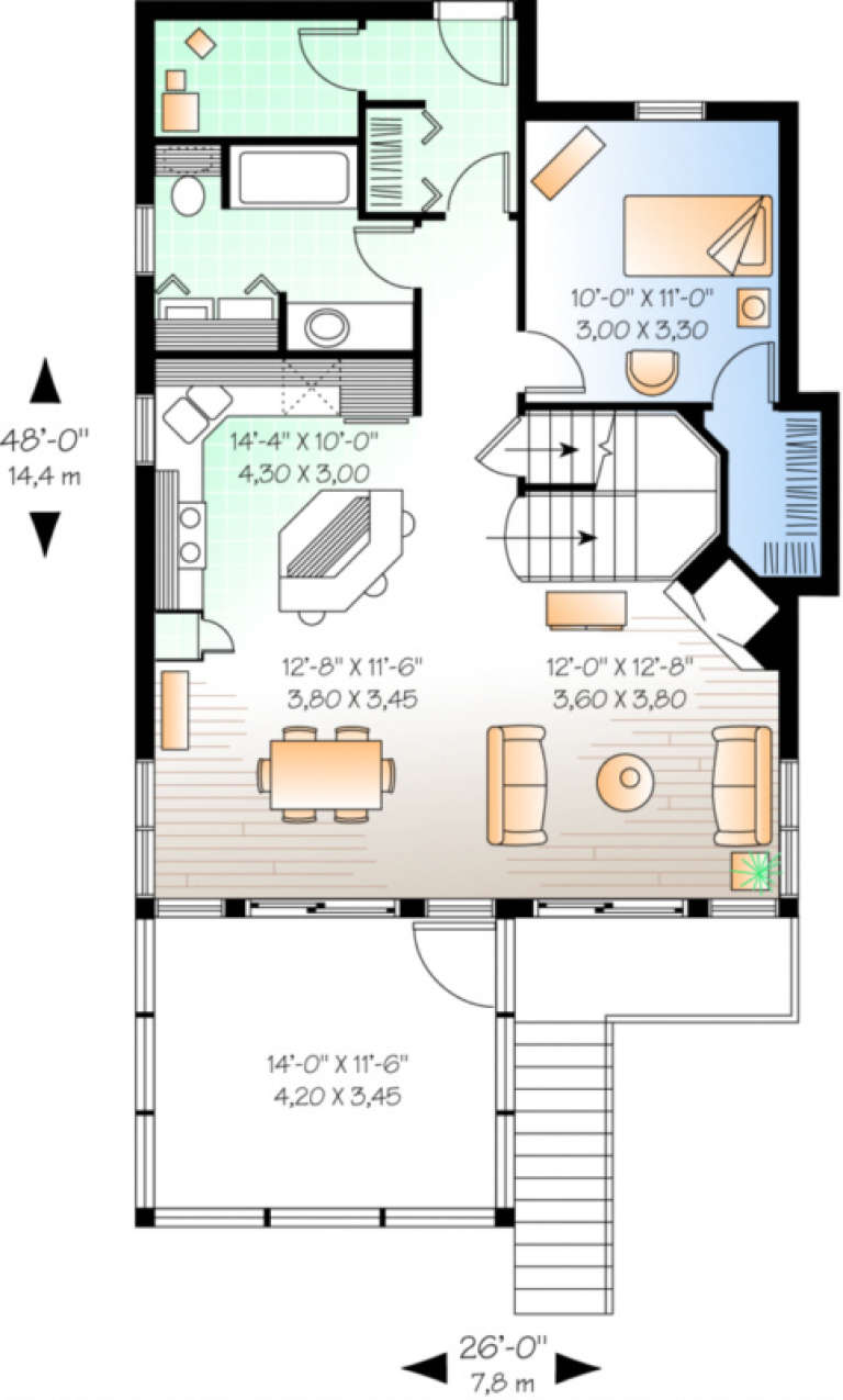 House Plan House Plan #570 Drawing 1
