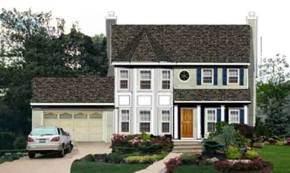 Colonial House Plan #033-00110 Elevation Photo