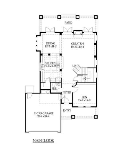 Floorplan 1 for House Plan #341-00054