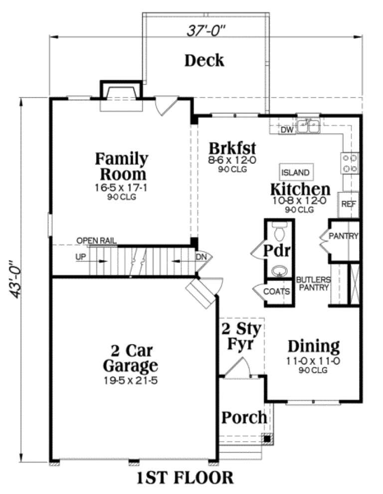 Craftsman Plan: 2,228 Square Feet, 4 Bedrooms, 2.5 Bathrooms - 009-00046