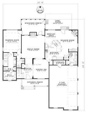 Traditional Plan: 2,625 Square Feet, 4 Bedrooms, 2.5 Bathrooms - 110-00838