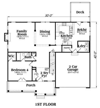 Main Floor for House Plan #009-00054