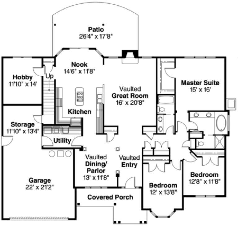 House Plan House Plan #761 Drawing 1