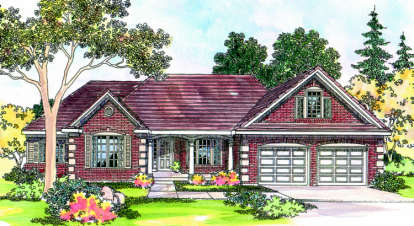 Ranch House Plan #035-00194 Elevation Photo