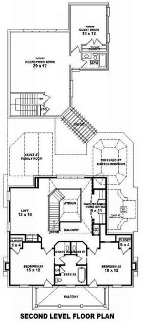 Traditional Plan: 3,435 Square Feet, 3 Bedrooms, 3.5 Bathrooms - 110-00113