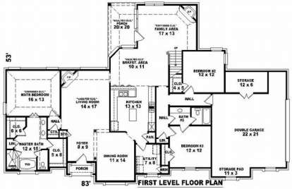 Floorplan 1 for House Plan #053-01508
