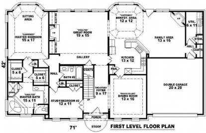 Floorplan 1 for House Plan #053-01582