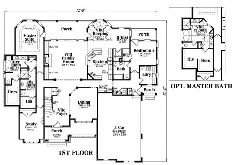 Luxury Plan: 3,793 Square Feet, 4 Bedrooms, 4.5 Bathrooms - 009-00077