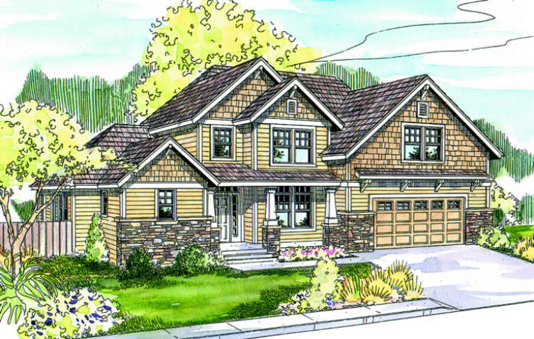 Craftsman Plan: 2,173 Square Feet, 3 Bedrooms, 2.5 Bathrooms - 035-00301