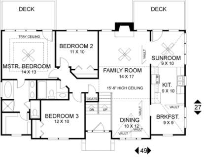 Main Floor for House Plan #036-00024