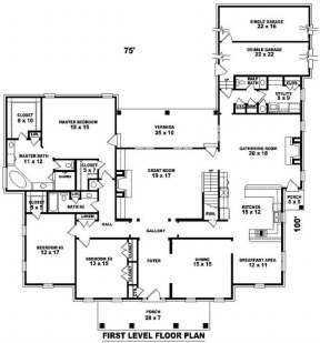 French Country Plan: 3,230 Square Feet, 3 Bedrooms, 3.5 Bathrooms ...