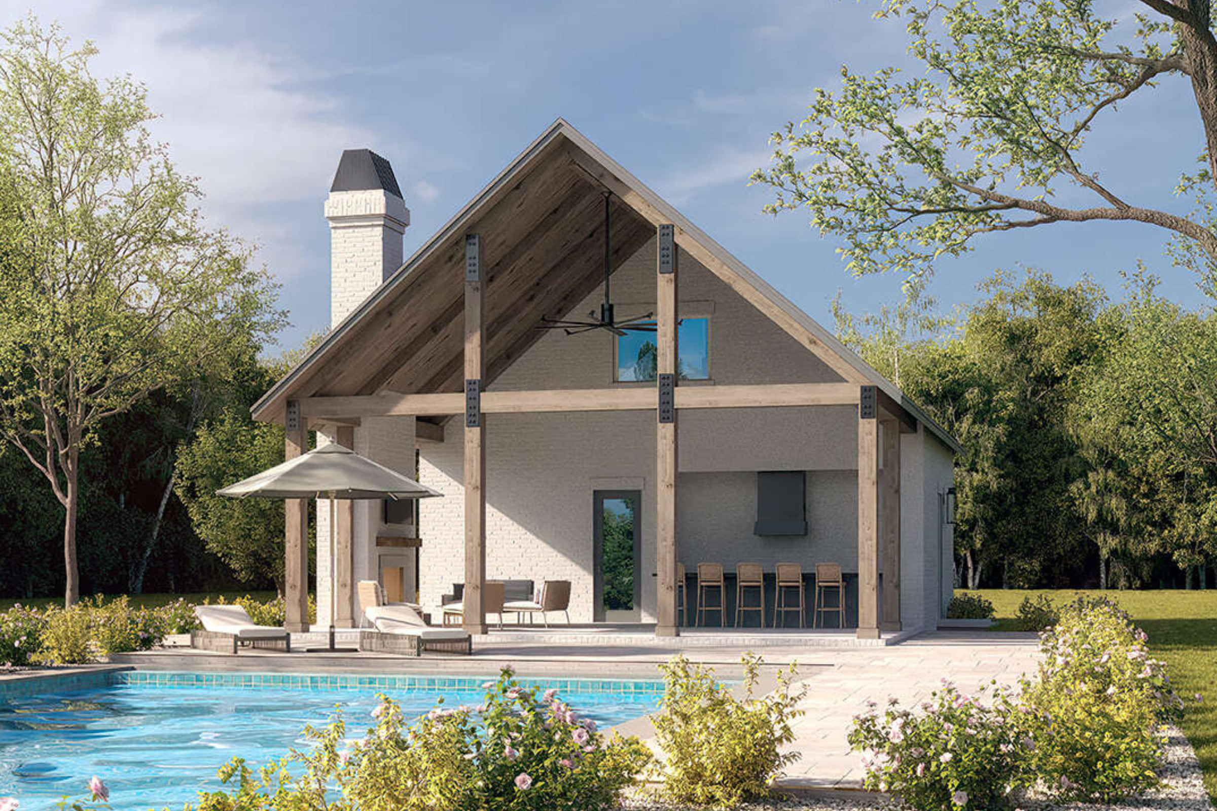 Pool House Plans | Floor Plans with Living Quarters